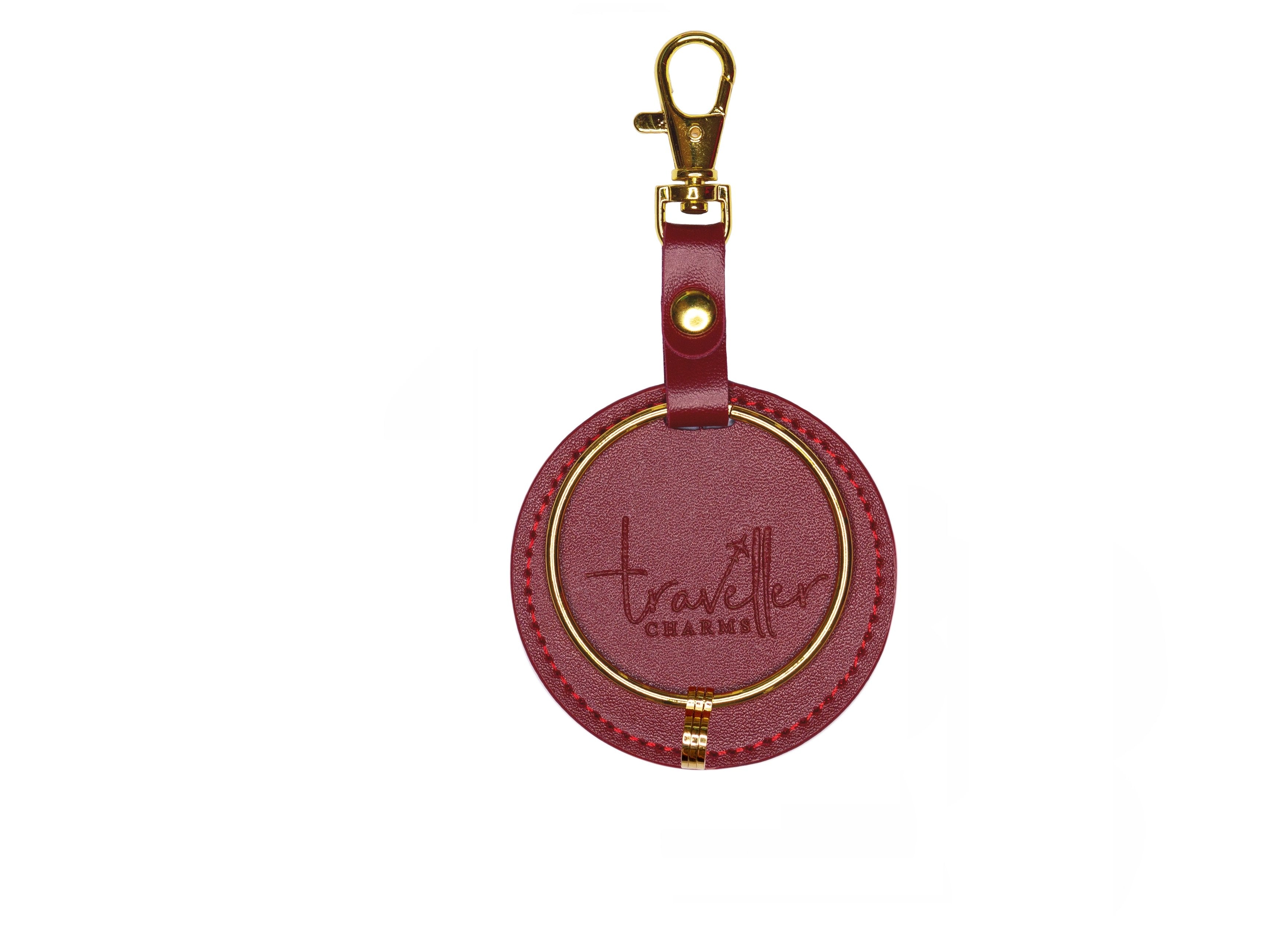 GOLD Gift Set - Key Chain & 3 Engraved Travel Charms - Traveller Charms