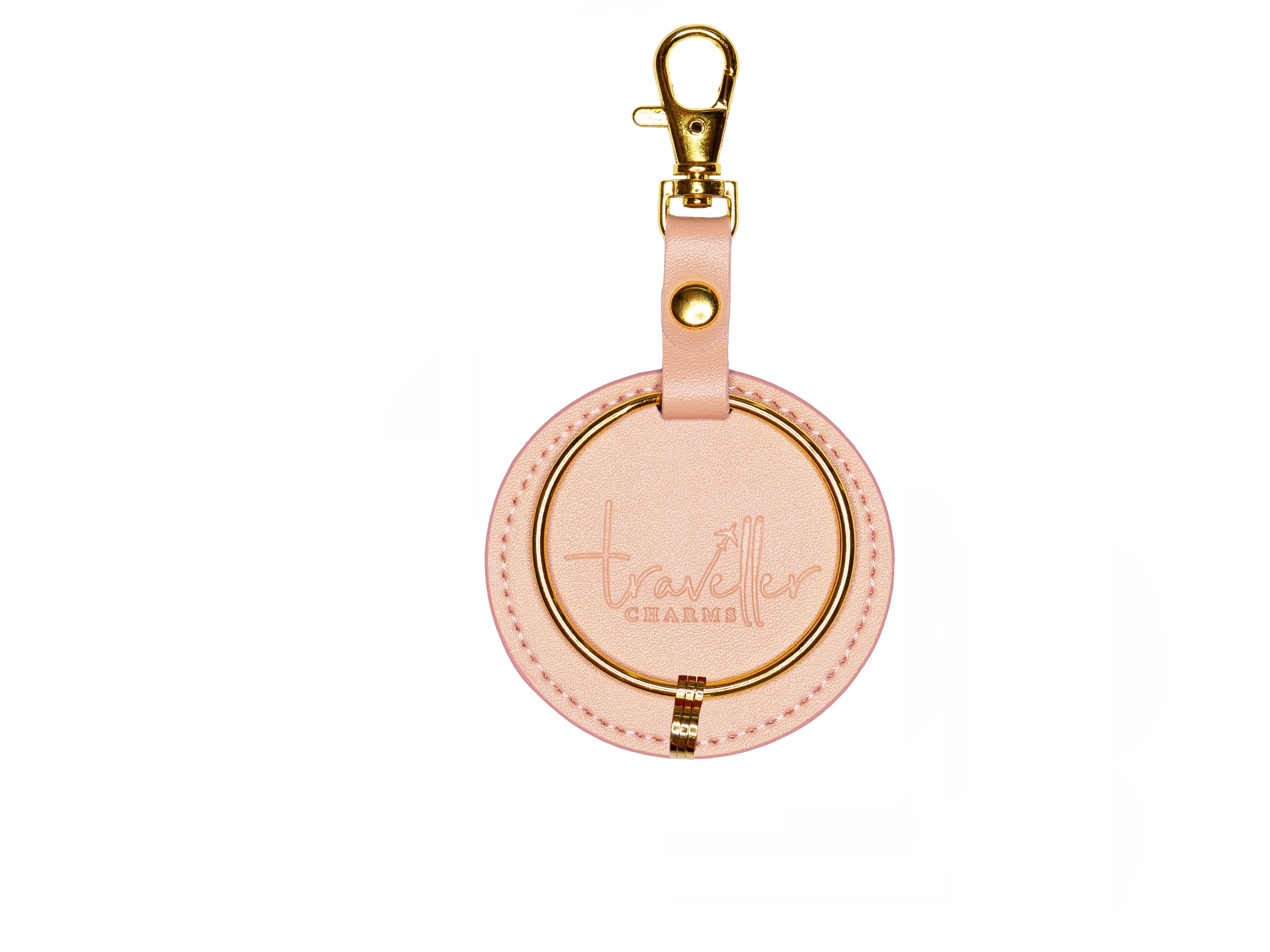 GOLD Gift Set - Key Chain & 3 Engraved Travel Charms - Traveller Charms