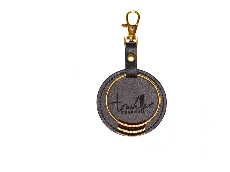 GOLD Starter Set - Key Chain & 25 Engraved Travel Charms - Traveller Charms