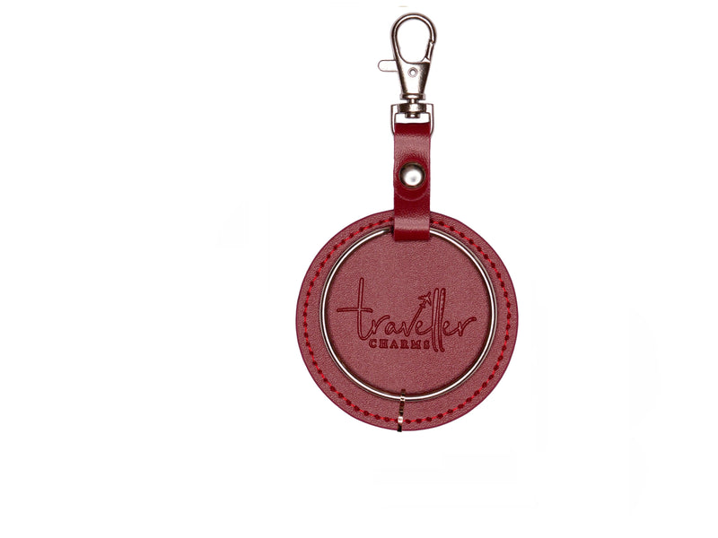 SILVER Gift Set - Key Chain & 1 Engraved Travel Charms - Traveller Charms
